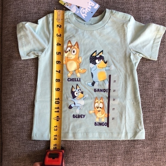 Moose Toddler Boy Girl Bluey Printed Short Sleeve T-Shirt Green 2T - Picture 7 of 8